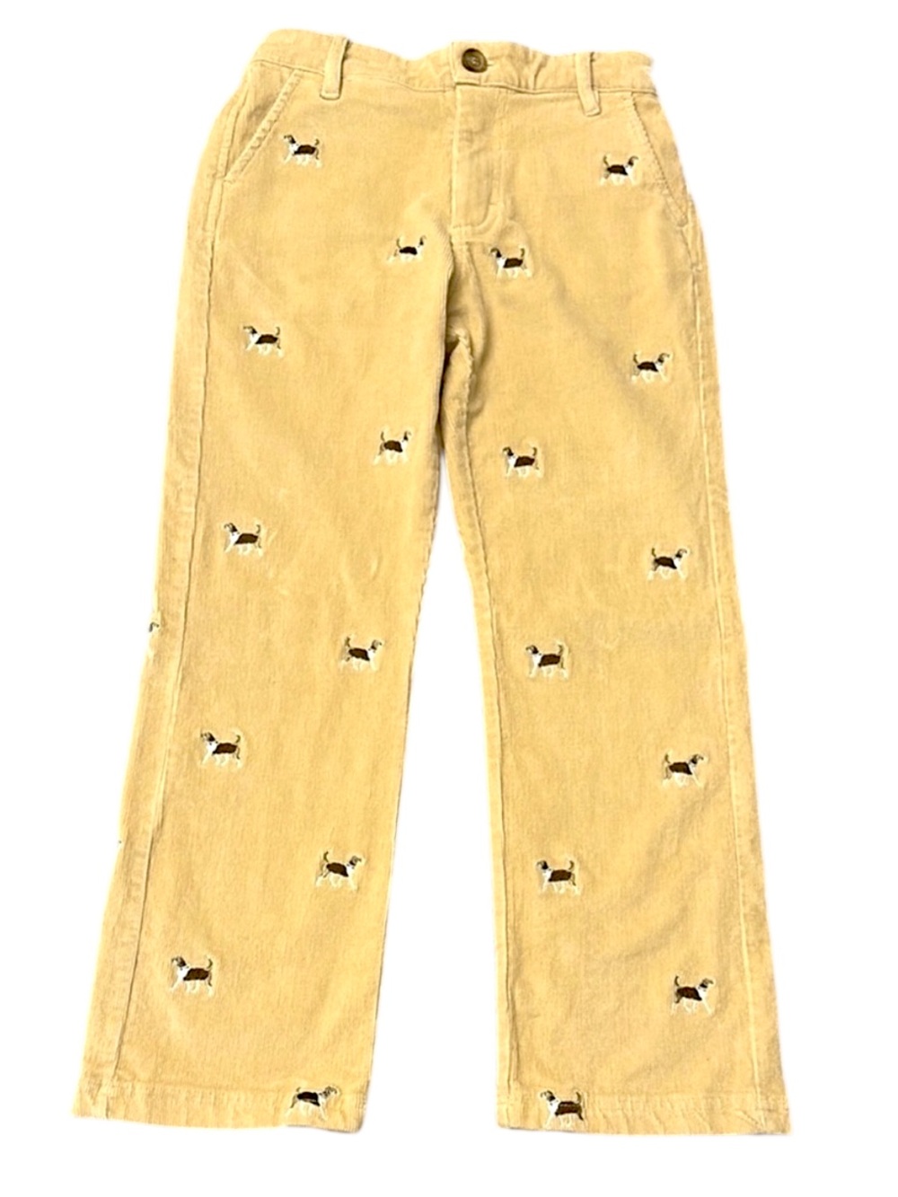 NWOT The Beaufort Bonnet Co. tan cord dog embroidered pants size 9